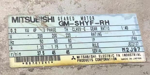 三菱减速马达型号GM-SHYF-RH-0.2KW-4P-1/...