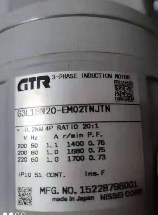 带离合器的日精减速马达型号G3L18N20-EM02TNJT...