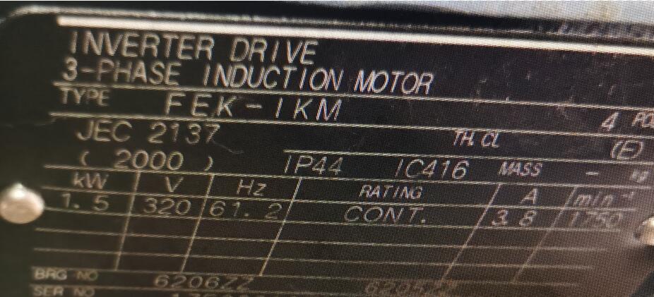 Nidec电产马达型号FEK-IKM-1.5KW-4P-32...