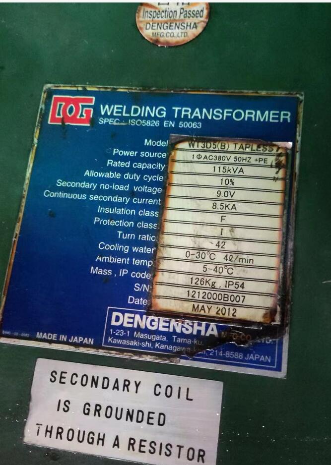 日本Dengensha电元社制作所 焊接变压器型号：WT3D...