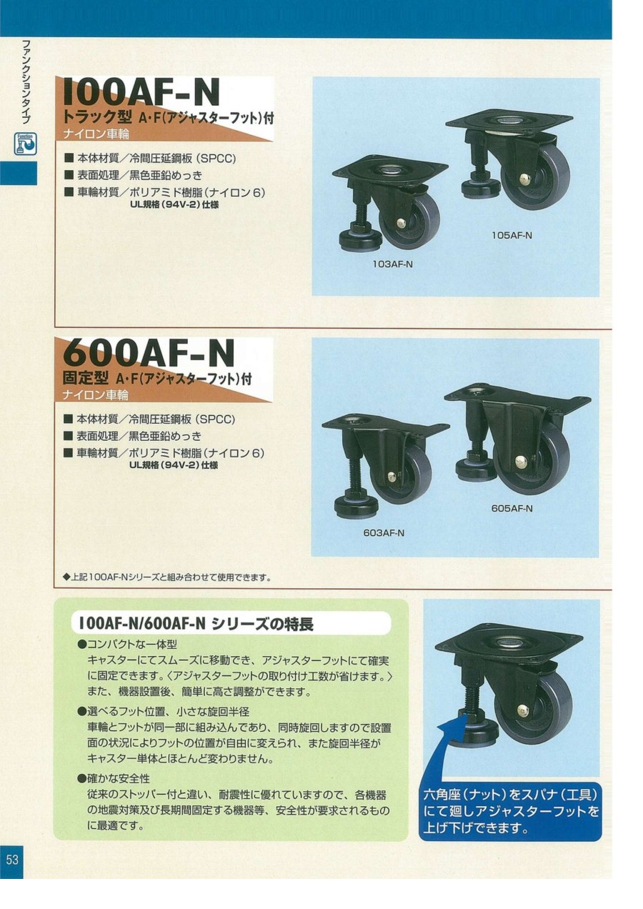 日本UCHIMURA内村脚轮  型号：103AF-N 
